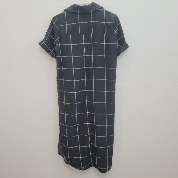 💕 Bailey Blue Black & White Short Sleeve Plaid/ Check Dress Women's Size Small - Picture 2 of 11